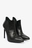 Saint Laurent Black Leather Stiletto Heel Boots Size 37