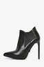 Saint Laurent Black Leather Stiletto Heel Boots Size 37