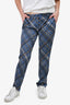 Prada Blue/Brown Printed Check Trousers Size 44