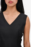 Dolce & Gabbana Black Silk Sleeveless V-Neck Dress Size 40