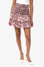 Isabel Marant Etoile Pink Floral Print High-waisted Ruffled Mini Skirt Size 42