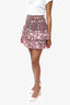 Isabel Marant Etoile Pink Floral Print High-waisted Ruffled Mini Skirt Size 42