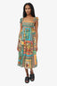 Farm Rio Multicolour Banana Scarves Printed Midi Dress Size XS