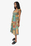 Farm Rio Multicolour Banana Scarves Printed Midi Dress Size XS