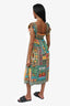 Farm Rio Multicolour Banana Scarves Printed Midi Dress Size XS