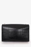 Saint Laurent Black Croc Embossed Medium Kate Crossbody