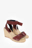 Celine Brown Leather Criss Cross Espadrilles Sandals size 39