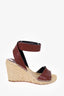 Celine Brown Leather Criss Cross Espadrilles Sandals size 39