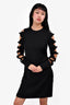 Victoria Beckham Black Cut-Out Sleeve Detailed Mini Dress Size 4