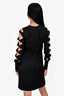 Victoria Beckham Black Cut-Out Sleeve Detailed Mini Dress Size 4