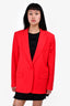 The Attico Red Single Breasted Blazer Size 38