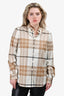 Burberry London Beige/Cream Check Cotton Button-Up Shirt Size 6