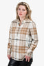 Burberry London Beige/Cream Check Cotton Button-Up Shirt Size 6