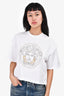 Versace White Medusa Embellished Cropped T-Shirt Size 40