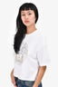 Versace White Medusa Embellished Cropped T-Shirt Size 40