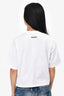 Versace White Medusa Embellished Cropped T-Shirt Size 40