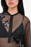 Akris Black Netted Sequin Embroidered Tunic Top Size 4