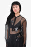 Akris Black Netted Sequin Embroidered Tunic Top Size 4