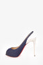 Christian Louboutin Blue/White Denim Open Toe Slingback Sandals Size 41