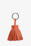 Hermès Orange Leather Fringe Carmen Keychain