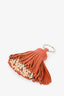 Hermès Orange Leather Fringe Carmen Keychain