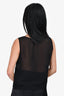 Love Moschino Black Sheer Scalloped Pleated Front Sleeveless Top Size 38