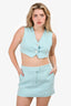 L'Academie Aqua Blue Vest + Mini Skirt Set Size M