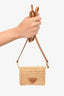 Prada Beige Crochet Cardholder with Crossbody Strap