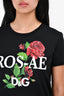 Dolce & Gabbana Black 'Ros-ae' Graphic T-Shirt Size 40