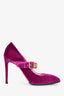 Gucci Purple/Yellow Velvet Diamante Embellished Heels Size 39.5