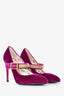 Gucci Purple/Yellow Velvet Diamante Embellished Heels Size 39.5