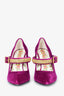 Gucci Purple/Yellow Velvet Diamante Embellished Heels Size 39.5