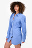 Alexander Wang Blue Cinched Button-Up Dress Size 6