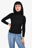 M Missoni Black Wool Ribbed Turtle Neck Top Size 40