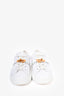 Hermès White Leather Rose Gold Kelly Sneakers Size 38.5