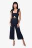 Self-Portrait Navy Eyelet Bow Detail Sleeveless Jumpsuit Size 2