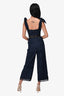 Self-Portrait Navy Eyelet Bow Detail Sleeveless Jumpsuit Size 2