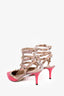 Valentino Fuchsia Pink/Blush Leather Rockstud Cage Heels Size 38.5
