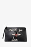 Gucci Black Leather 'Blind for Love' Large Zip Pouch