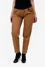 Red Valentino Tan High-Waisted Tapered Trousers Size 36