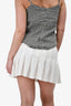 D&G Dolce & Gabbana White Pleated Front Pocket Mini Skirt Size 42