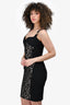 Versace Black/Cream Lace Bodycon Sweetheart Neckline Dress Size 42