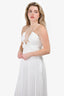 Jonathan Simkhai White Pleated Cut Out Detail Halter Dress Size 6