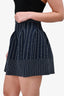 Maje Blue/White Pleated Mini Skirt Size 1