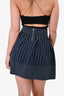 Maje Blue/White Pleated Mini Skirt Size 1