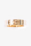 Hermès 18K Yellow Gold Diamond Small Kelly Ring Size 51