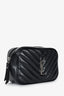 Saint Laurent Black Leather Chevron Tassel Lou Belt Bag