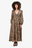 Zimmermann Brown/Black Leopard Print Midi Dress Size 1