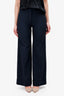 Piazza Sempione Navy Blue Wide Leg Trousers Size 40