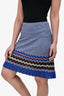 M Missoni Blue Patterned Knit Midi Skirt Size 6